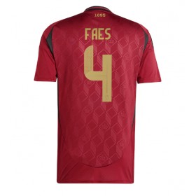 Belgien Wout Faes #4 Heimtrikot EM 2024 Kurzarm